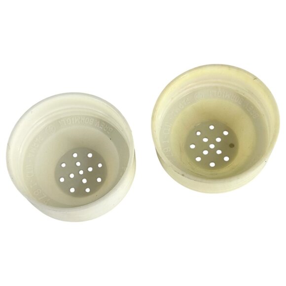 Vintage Italian Egizia Salt And Pepper Shaker Set Glass Tulip Pepe Sale Floral - Picture 12 of 12